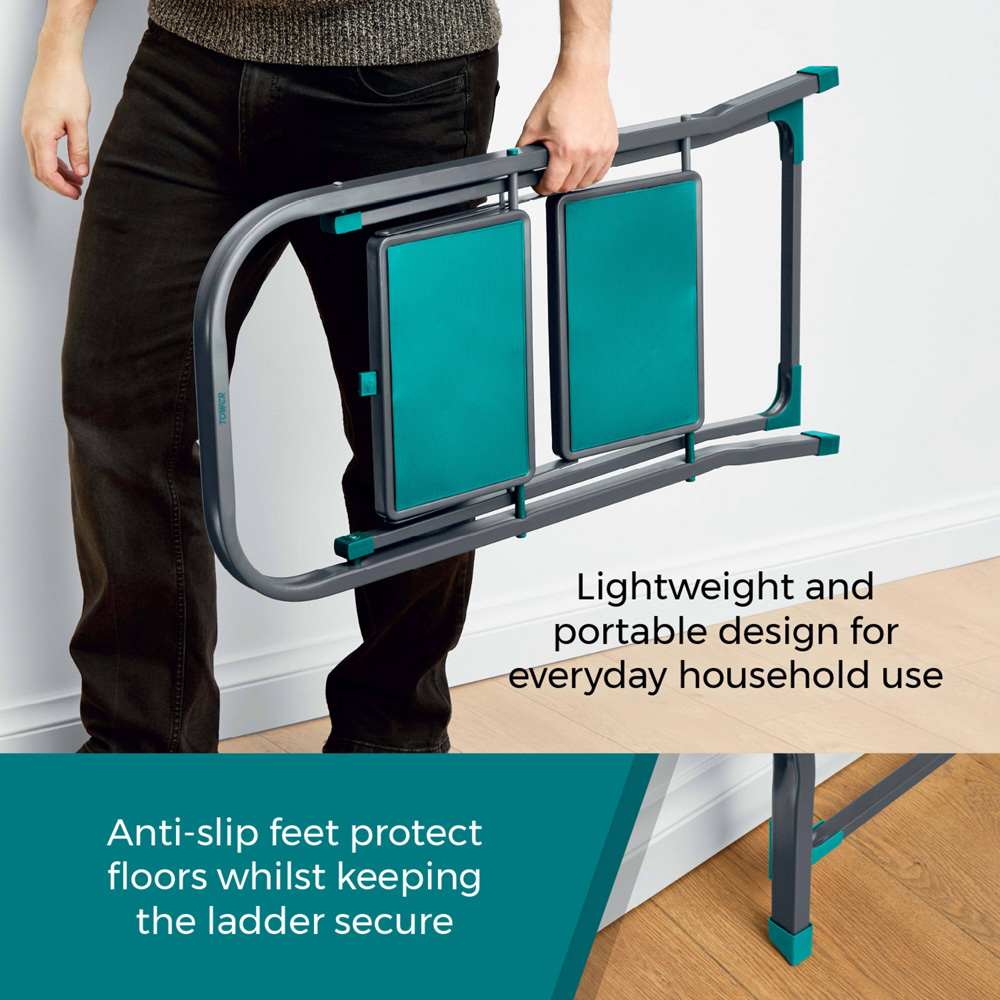 Tower 2-Tread Teal Step Ladder Image 5