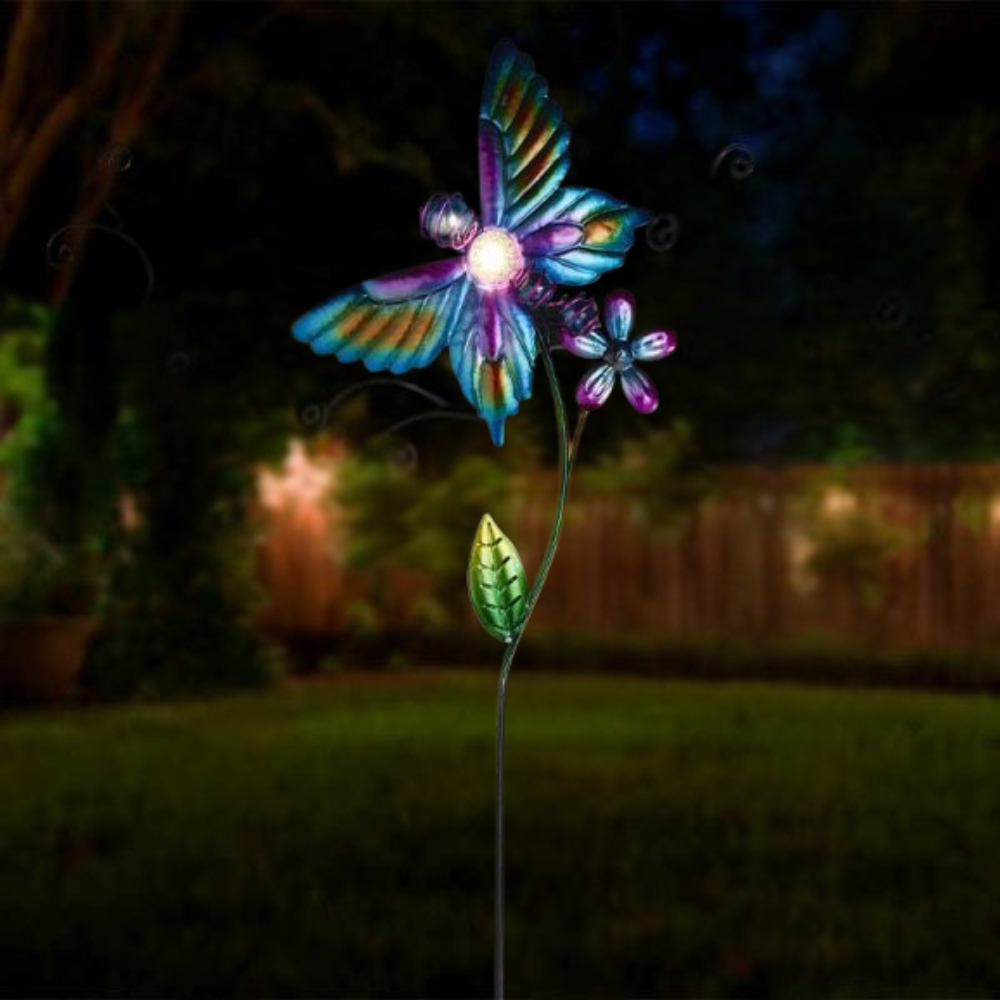 Garden Mile Blue Butterfly Solar LED Stake Ornament Image 2