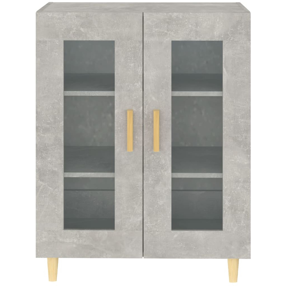 vidaXL 2 Glass Door Concrete Grey Sideboard Image 5