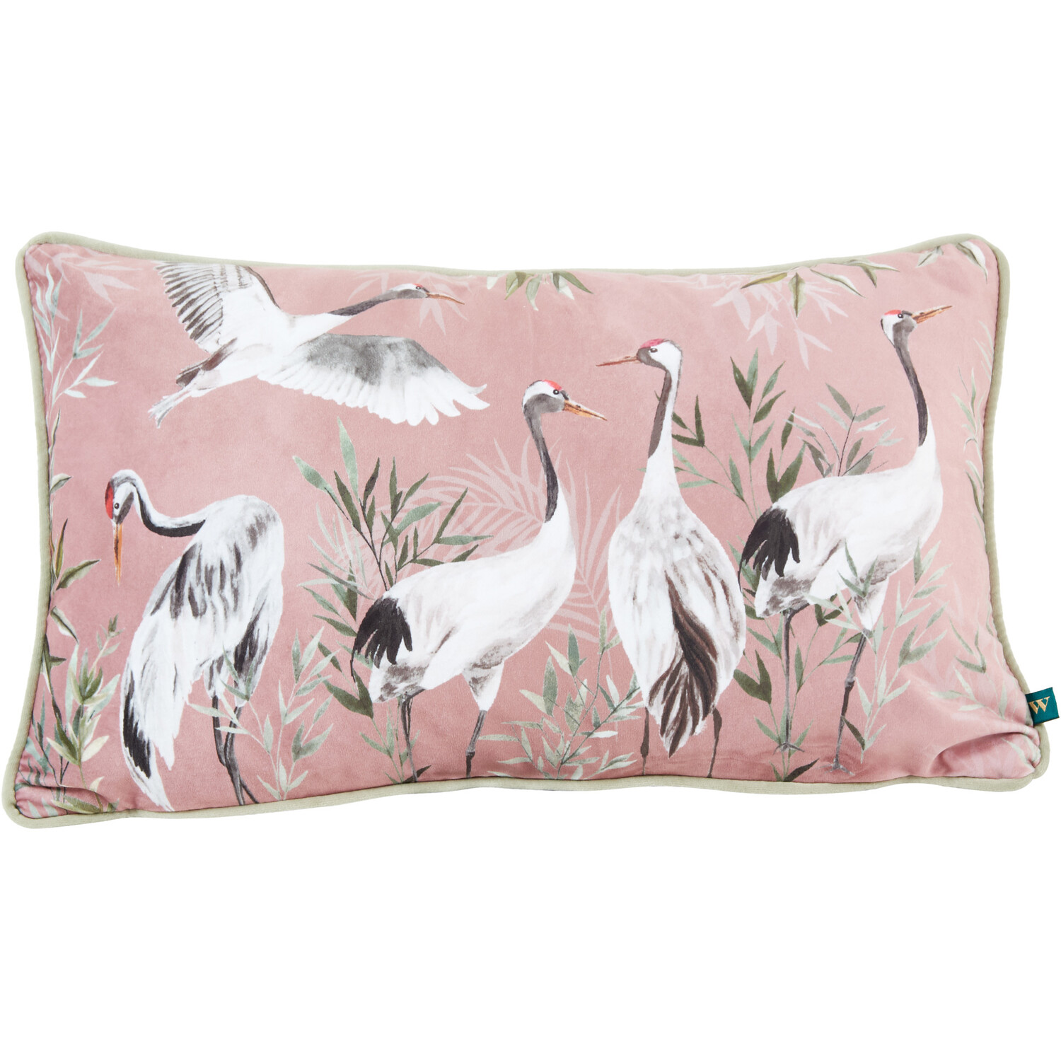 Orient Cranes Cushion - Blush Image 1