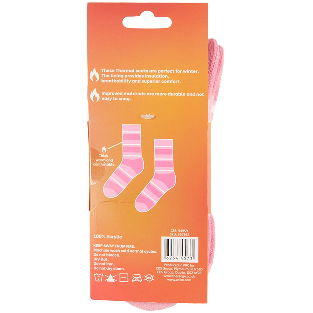 Ladies Assorted Thermal Pattern Socks Size 4-6 - Multicolour Image 12