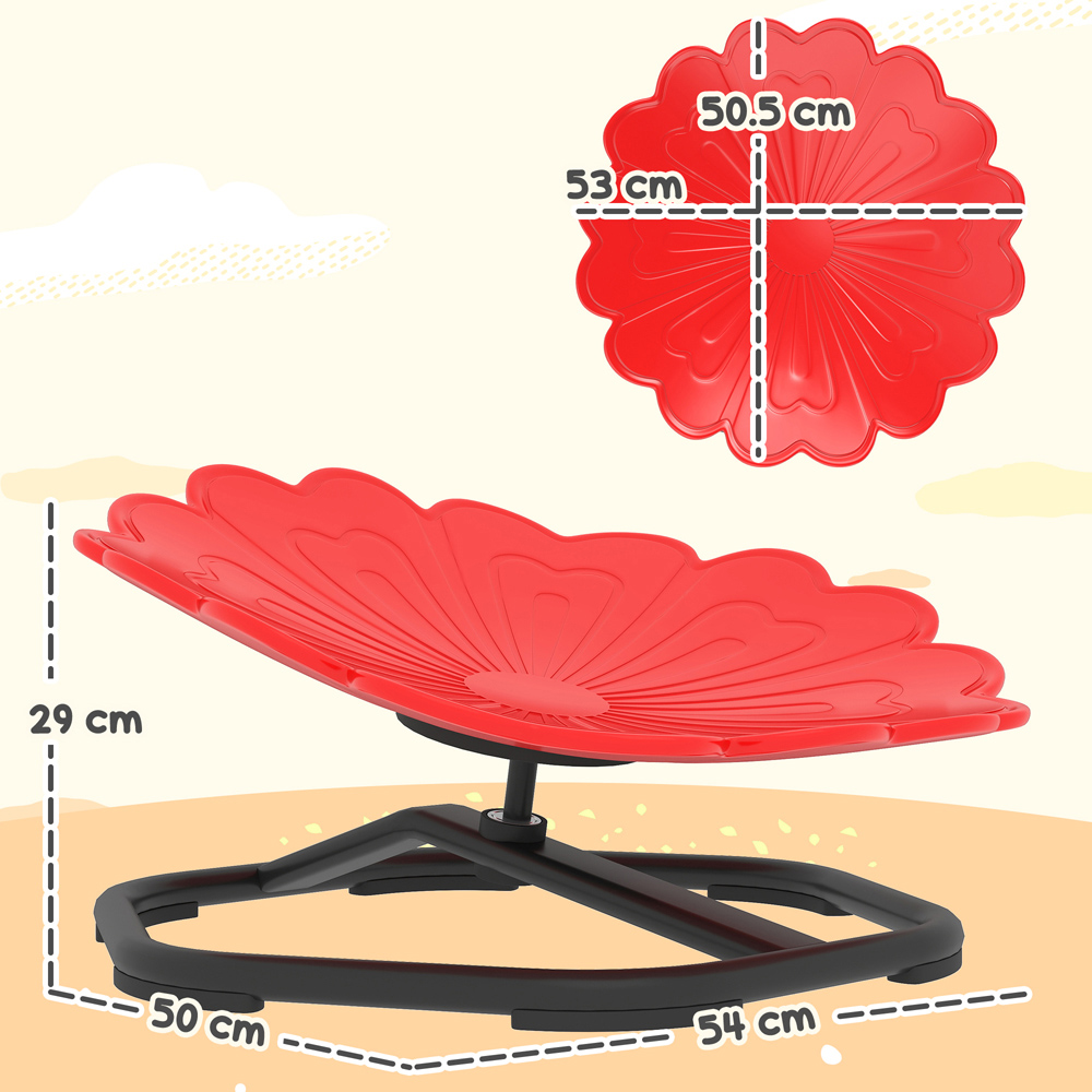 Tommy Toys Red Kids Flower Shaped Swivel Sensory Spinning Chair Image 9