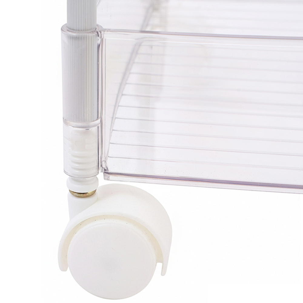 Living and Home 4 Shelf Clear Rolling Storage Cart Image 6