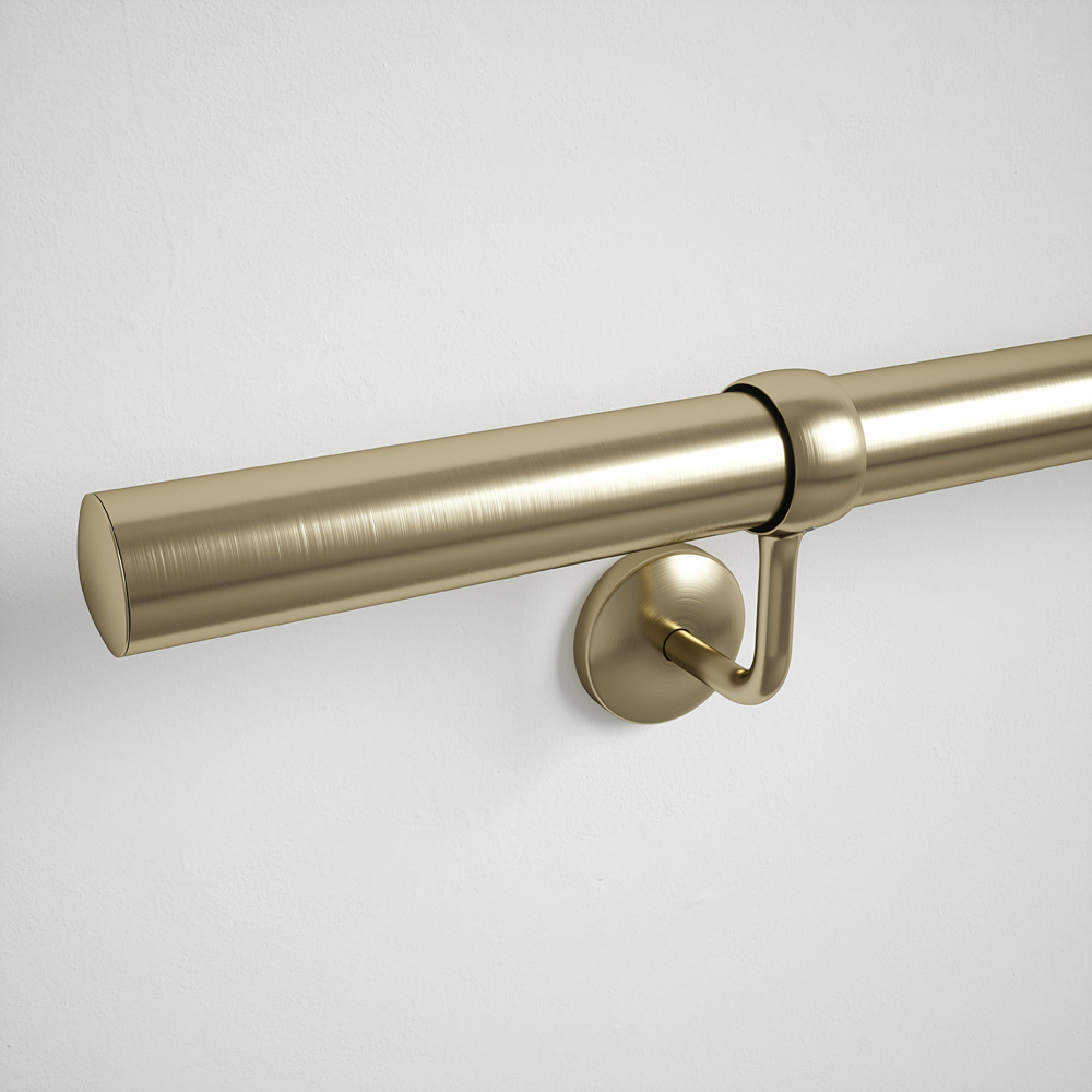 Forgeworks Satin Brass Stair Hand Rail Kit 1.2m Image 6