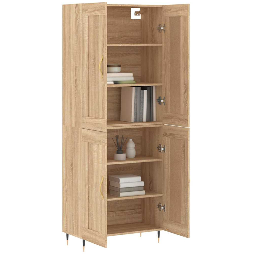 vidaXL 4 Door 6 Shelf Sonoma Oak Highboard Image 3