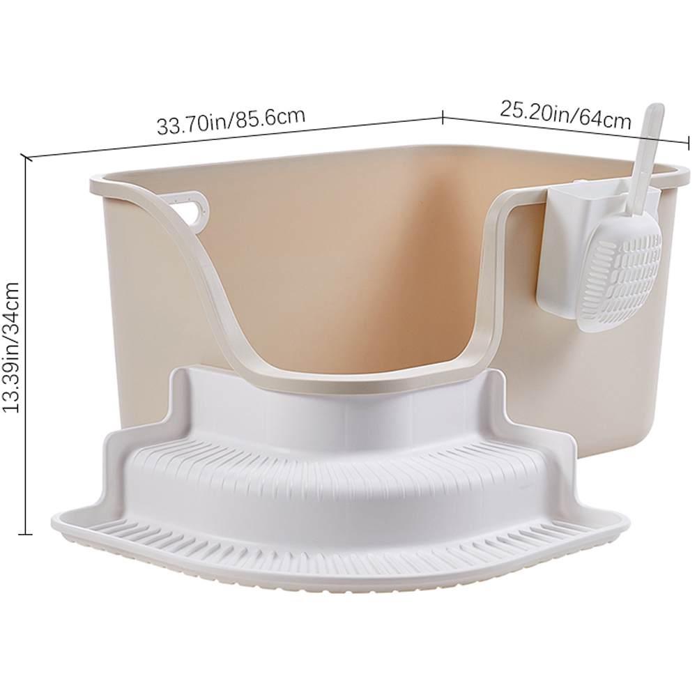 H&O Direct Open High Side Cat Litter Box with Ladder 34 x 64 x 86cm Image 6