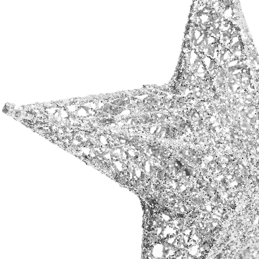 Living and Home Silver Start Wrought Iron Christmas Tree Topper 35cm Image 4