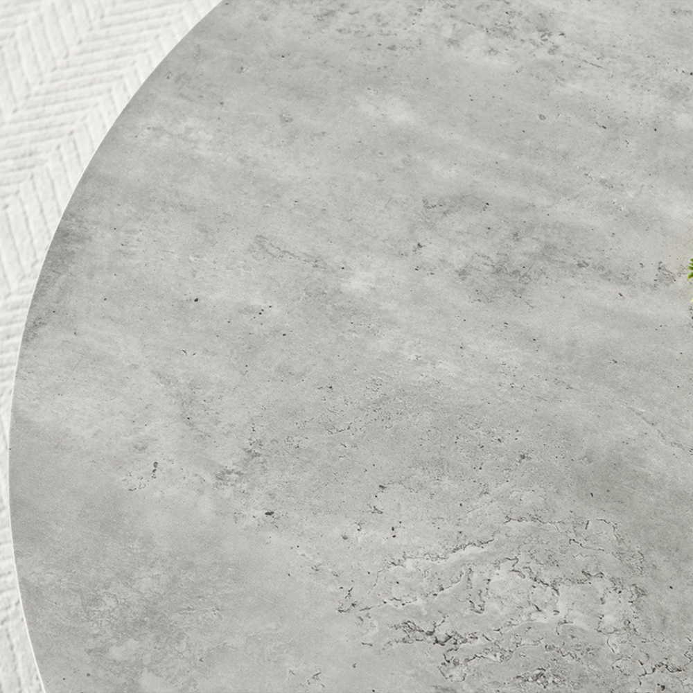 Furniturebox Arona Solara Concrete Effect 6 Seater Round Dining Set Grey Black and Cappuccino Image 5