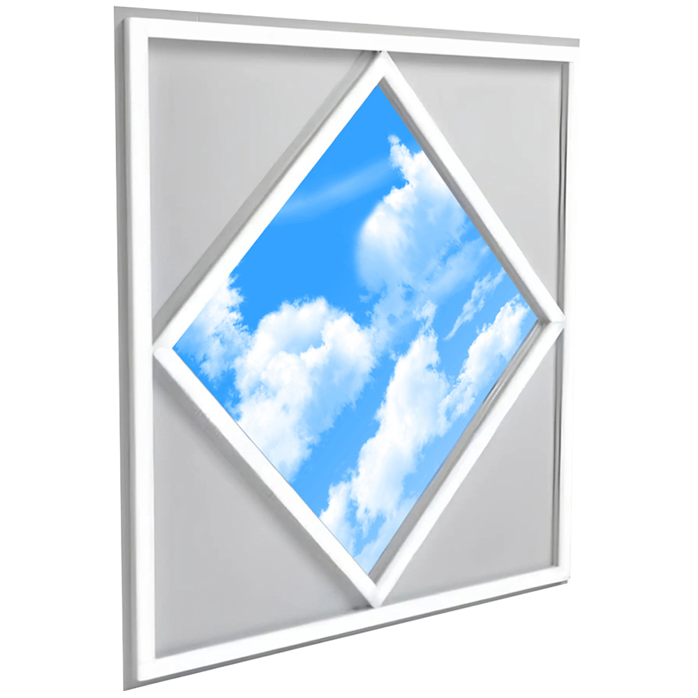 ENER-J 70W 6500K Cool White Diamond Sky and Cloud Ceiling LED Panel Light 600 x 600mm Image 1