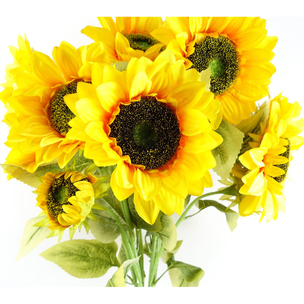 Leaf Yellow Sunflower Single Stem Artificial Flower 2.9ft 6 Pack Image 4