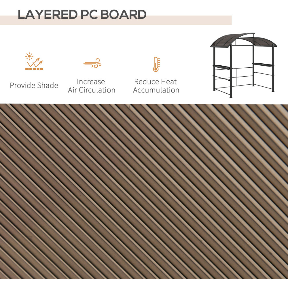 Outsunny 2.4 x 1.5m Dark Grey BBQ Grill Gazebo with Side Shelves Image 4