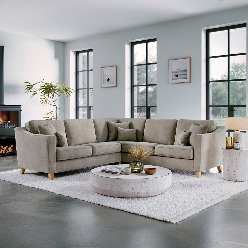 Marlon 4 Seater City Stone Corner Sofa Image 3