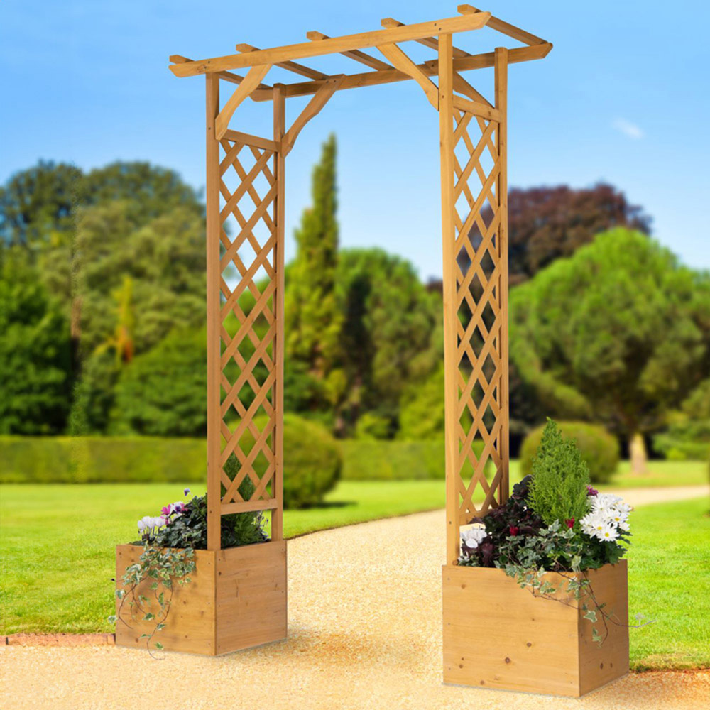 Greenhurst Wooden Arch and Planters Image 2