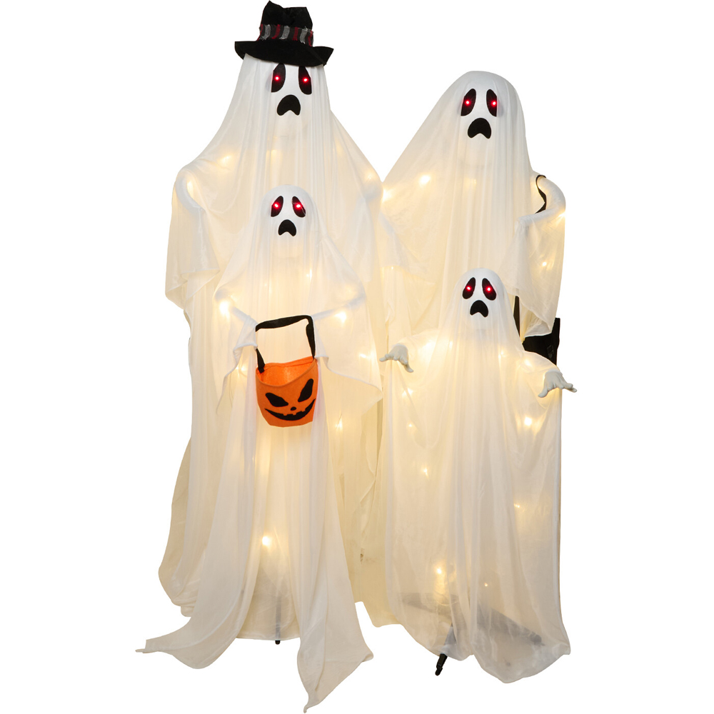 Standing Ghost Family Decoration White Image 4