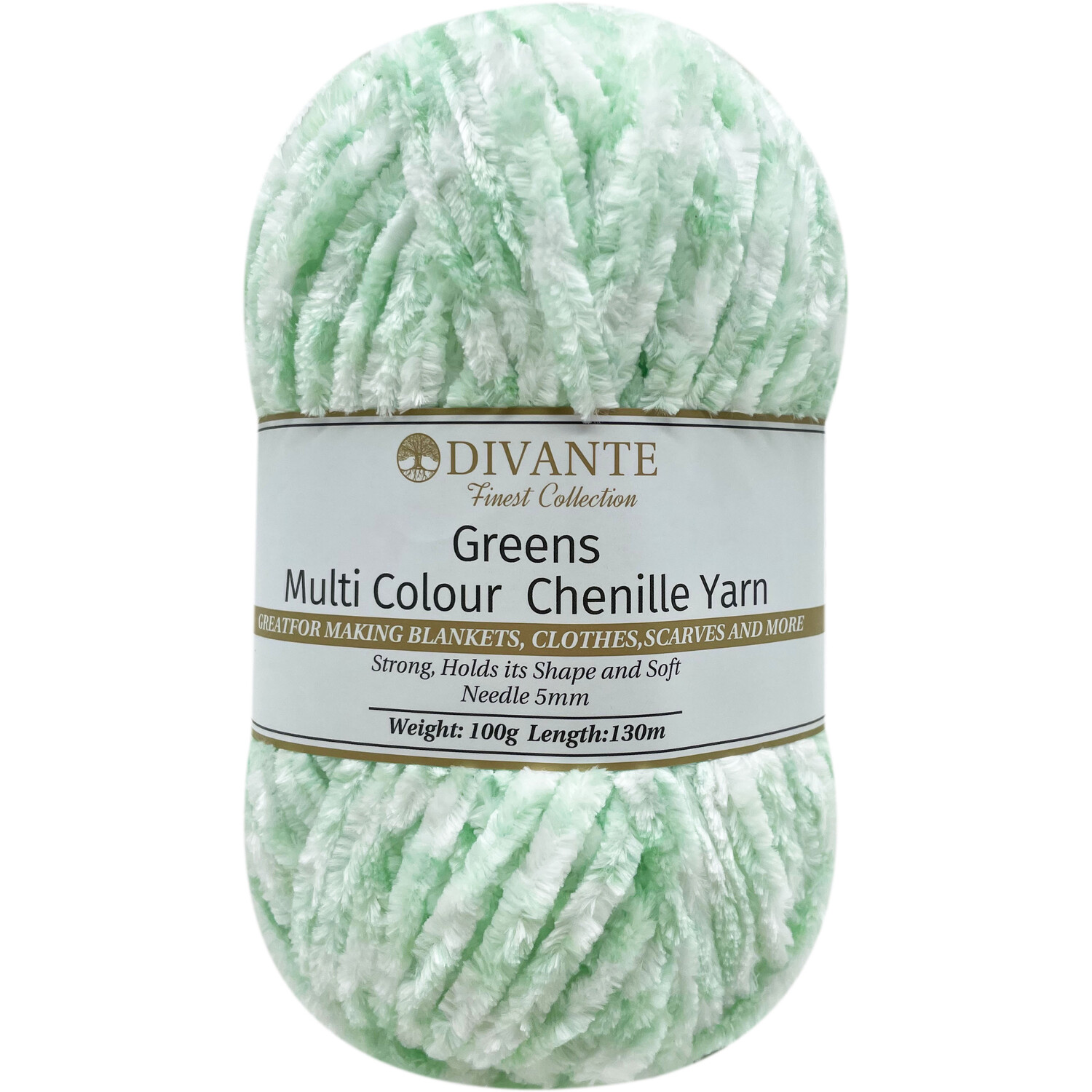 Greens Multi Chenille Yarn Image 1