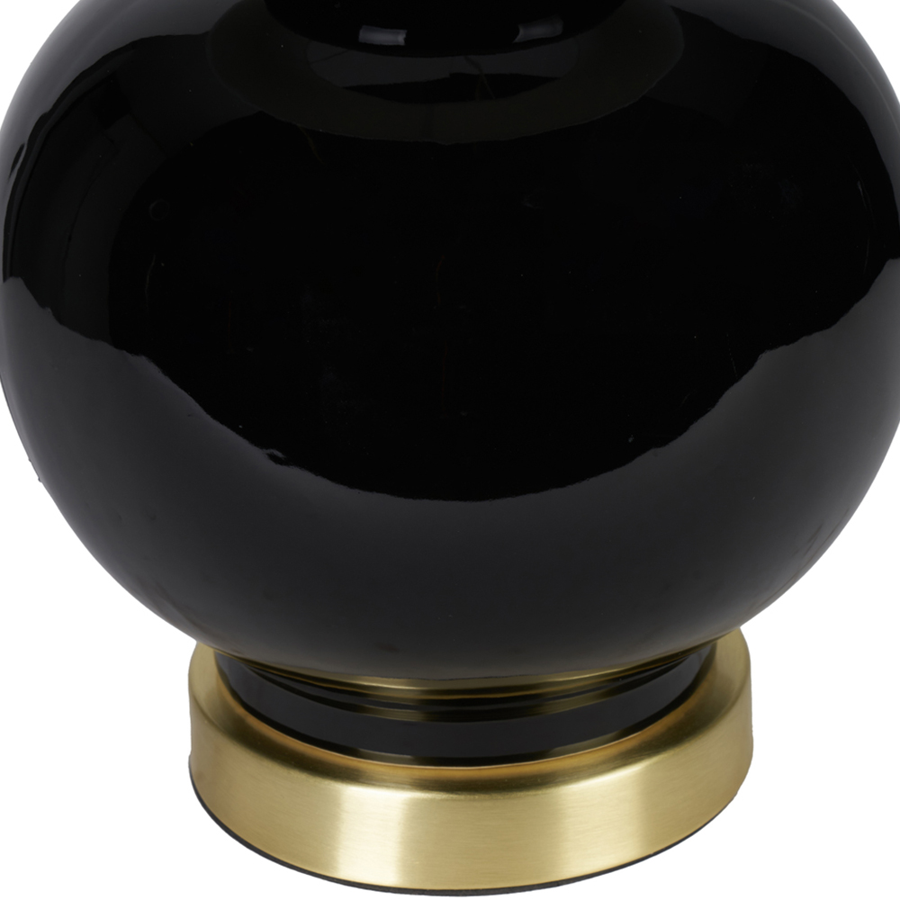 Pacific Lifestyle Gatsby Black Ceramic and Brushed Gold Metal Table Lamp Image 5