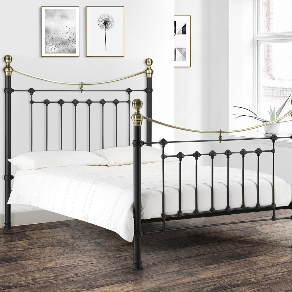 Julian Bowen Victoria Double Satin Black Bed Image 1