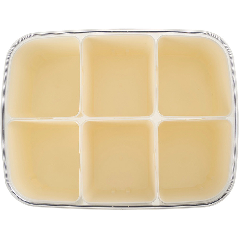 Living and Home 6 Compartment Cream Stackable Airtight Fridge Storage Container Image 4