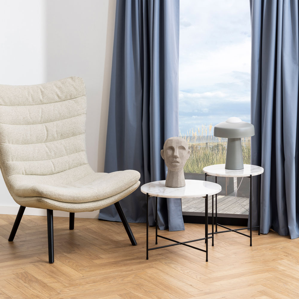 Florence Avila White Marble Top Side Table Image 6