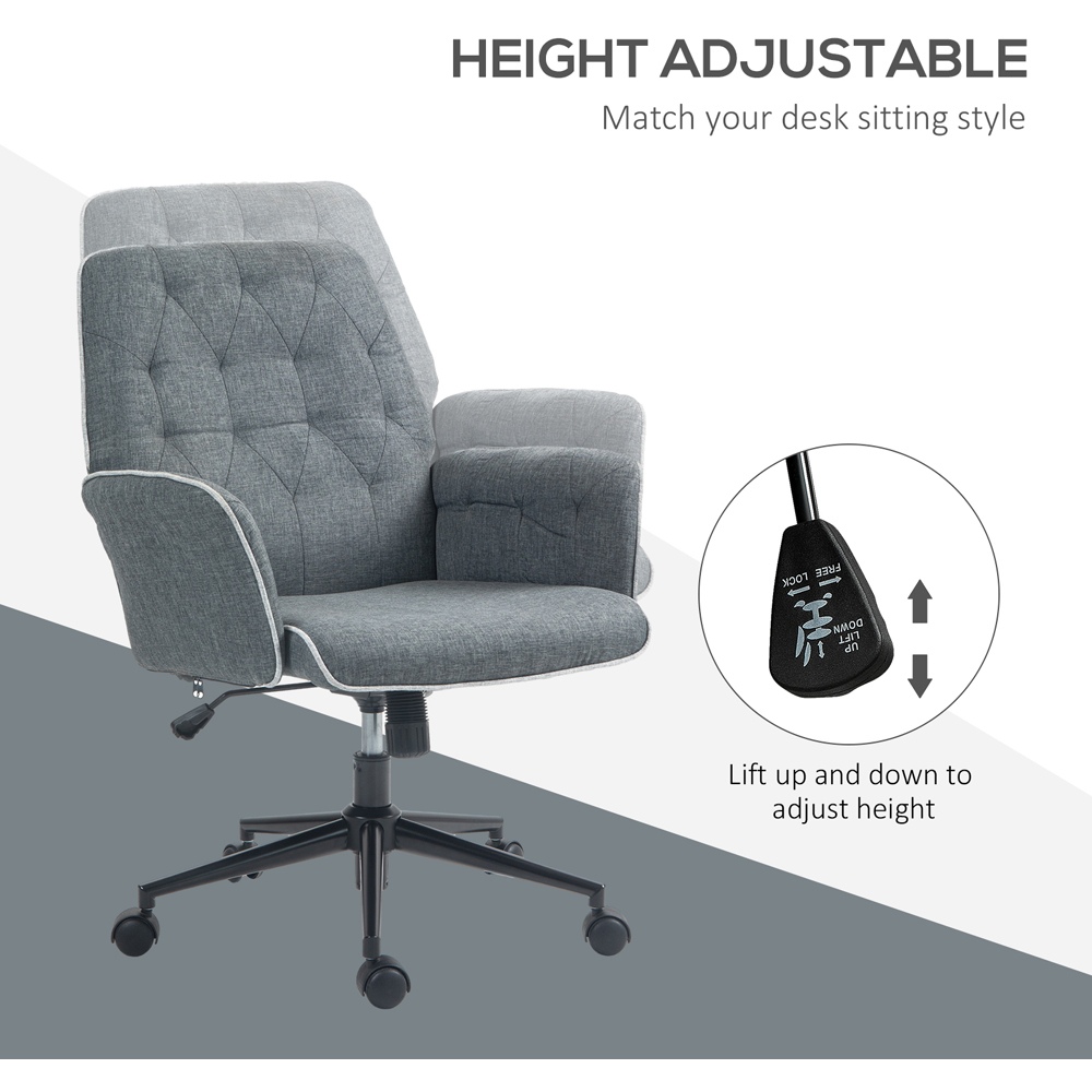 Portland Dark Grey Adjustable Swivel Chair Image 4