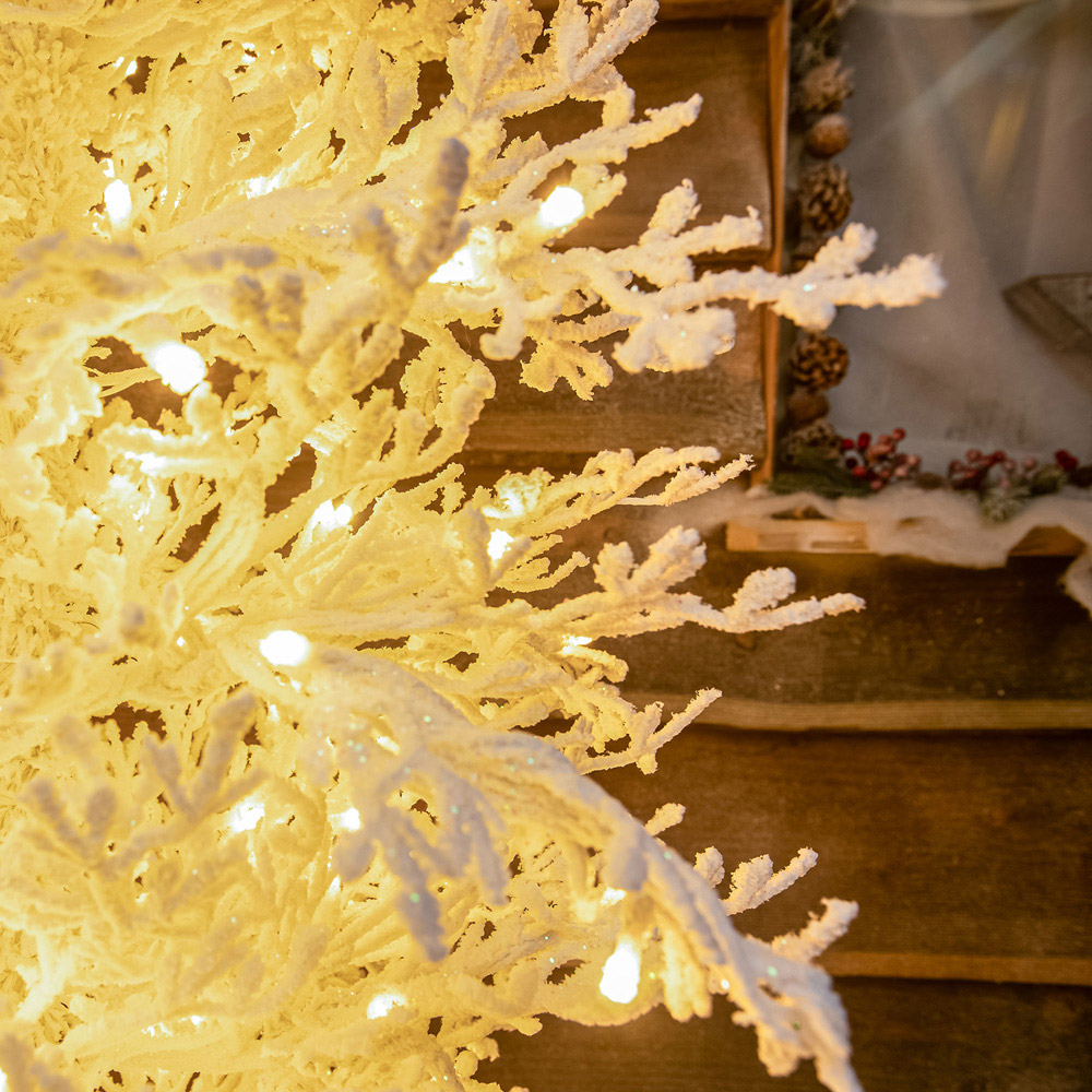 The Christmas Centre 300 Warm White LED Pre-Lit Snow Effect Light-Up Xmas Tree 6ft Image 2