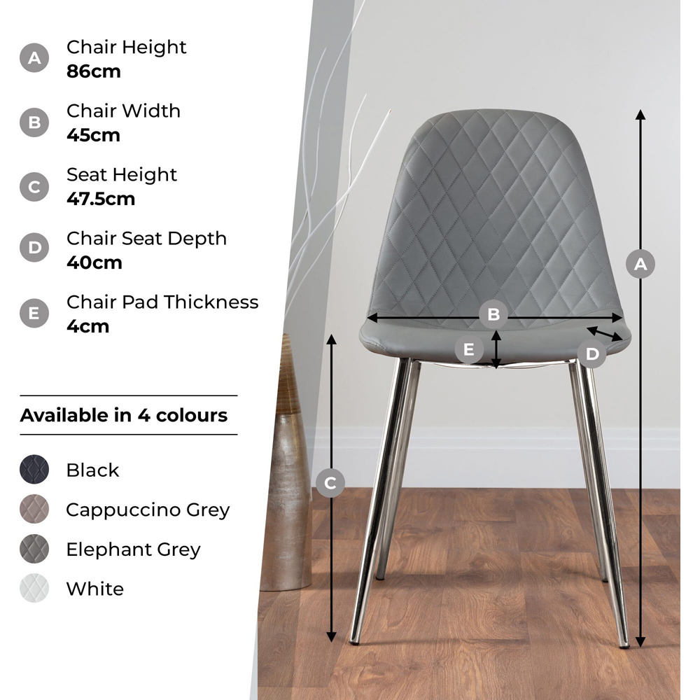 Furniturebox Solara Set of 2 Cappuccino and Black Faux Leather Dining Chair Image 6