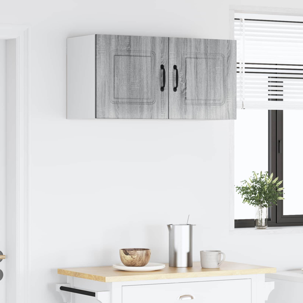 vidaXL Kalmar 2 Door Grey Sonoma Wall Kitchen Cabinet Image 9