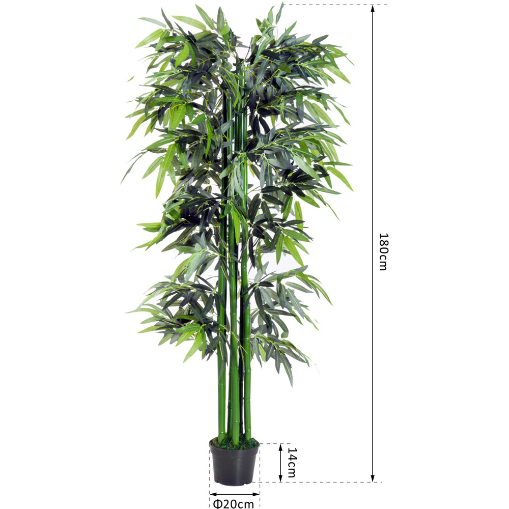 Outsunny Bamboo Tree Artificial Plant In Pot 6ft Image 5