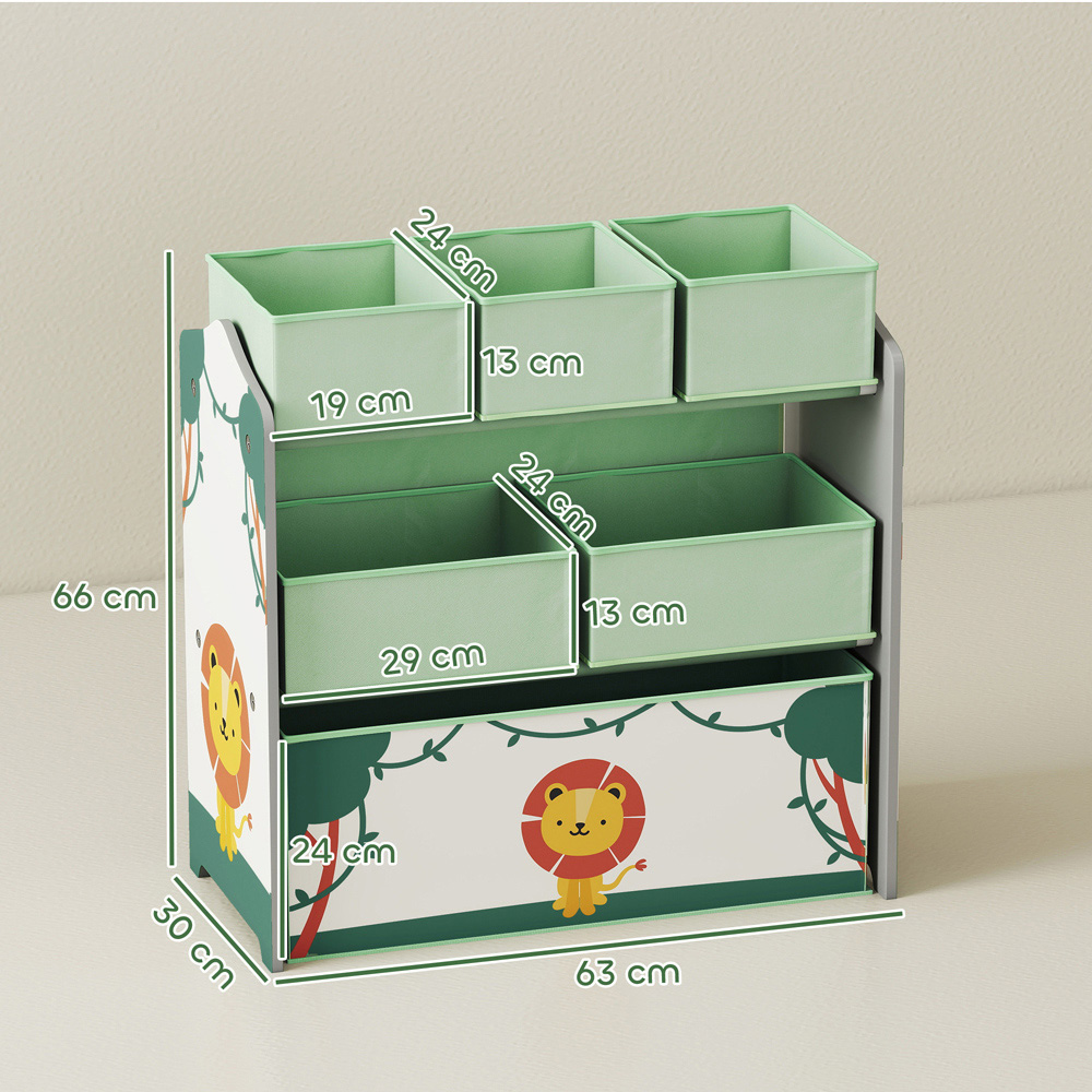 AIYAPLAY 3 Tier Green Kids Storage Shelf Image 9