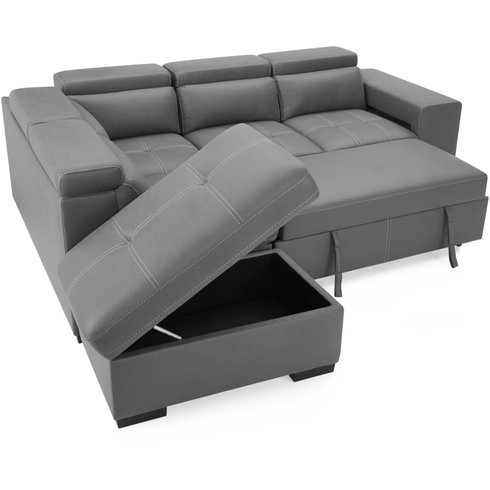 Home Detail Scarlett 5 Seater Grey Air Leather Left Hand Corner Sofa Image 4