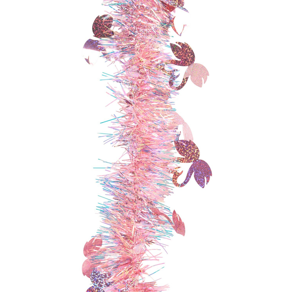 Swan Tinsel Garland Pink Image 2