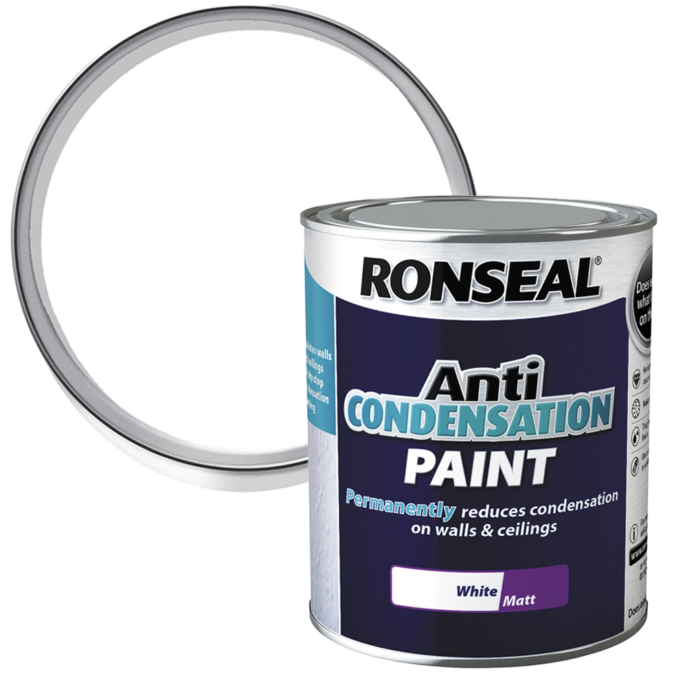 Ronseal Walls & Ceilings White Matt Anti-Condensation Paint 750ml Image 1