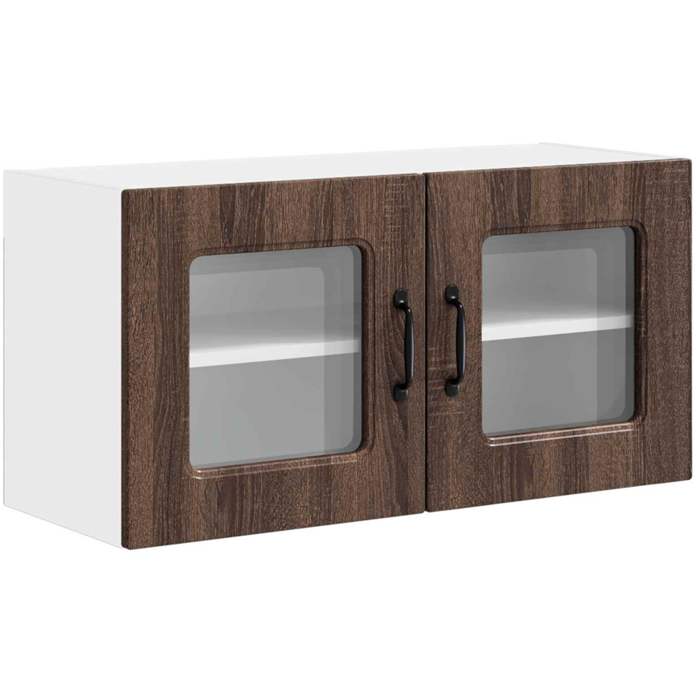 vidaXL Kalmar 2 Door Brown Oak Wall Kitchen Cabinet Image 2