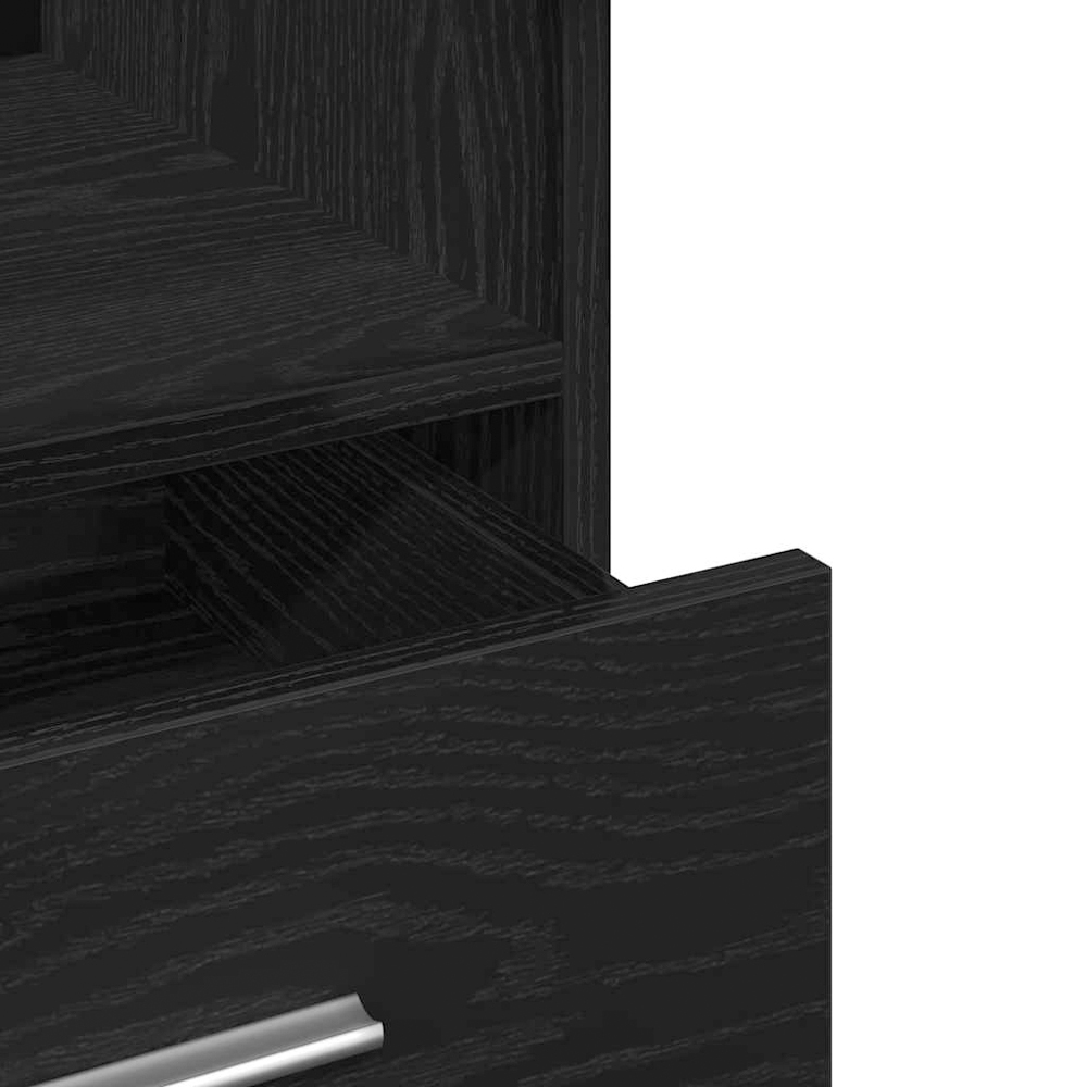 vidaXL Single Door Single Drawer Single Shelf Black Office Podium Image 8