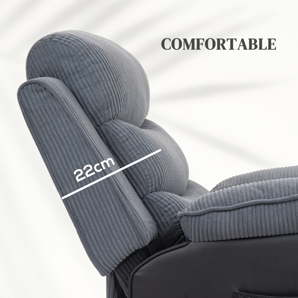 HOMCOM Dark Grey Patchwork Design Electric Power Lift Elderly Recliner Armchair Image 7