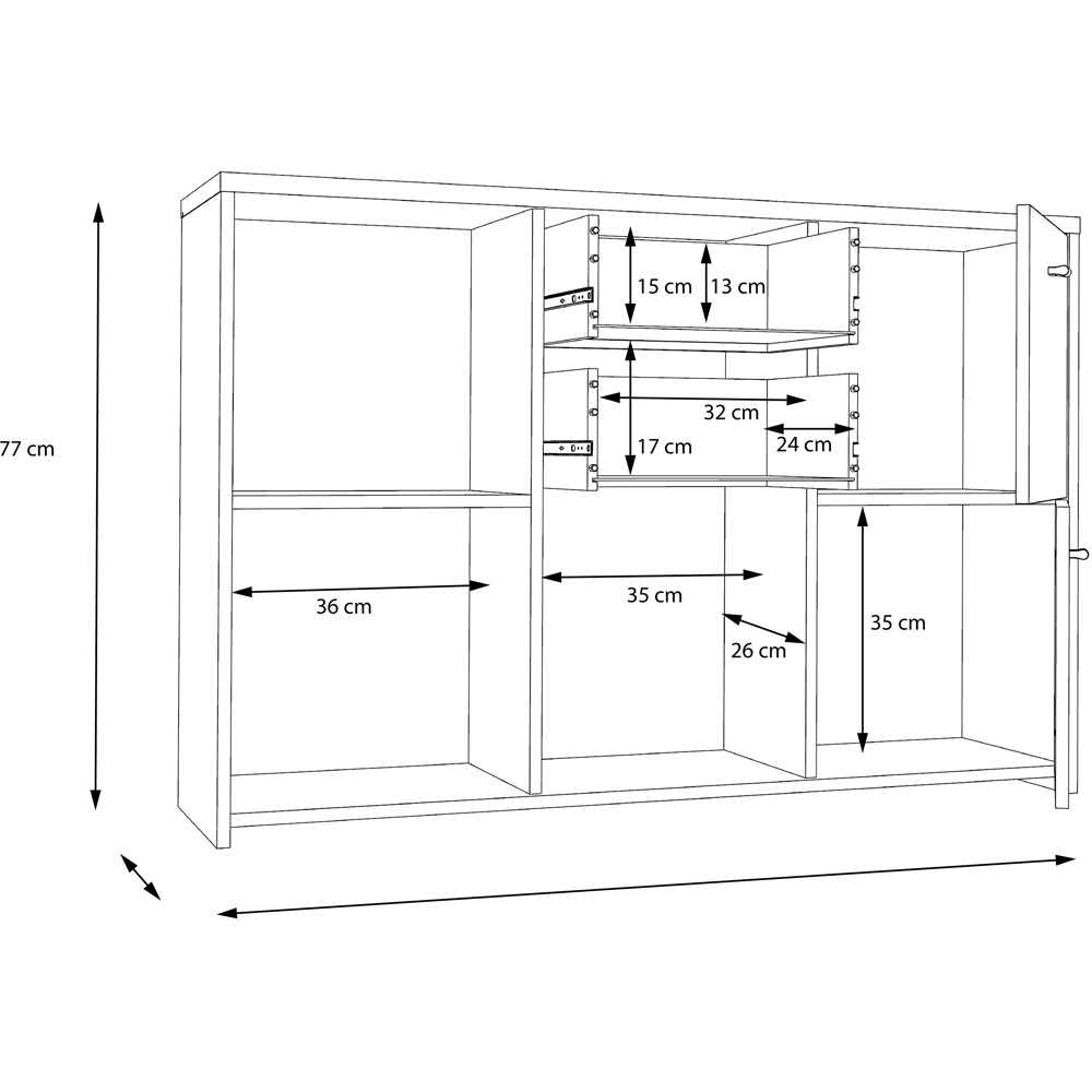 Florence Best 5 Doors 2 Drawers Dark Grey Old-Wood Storage Chest Image 8