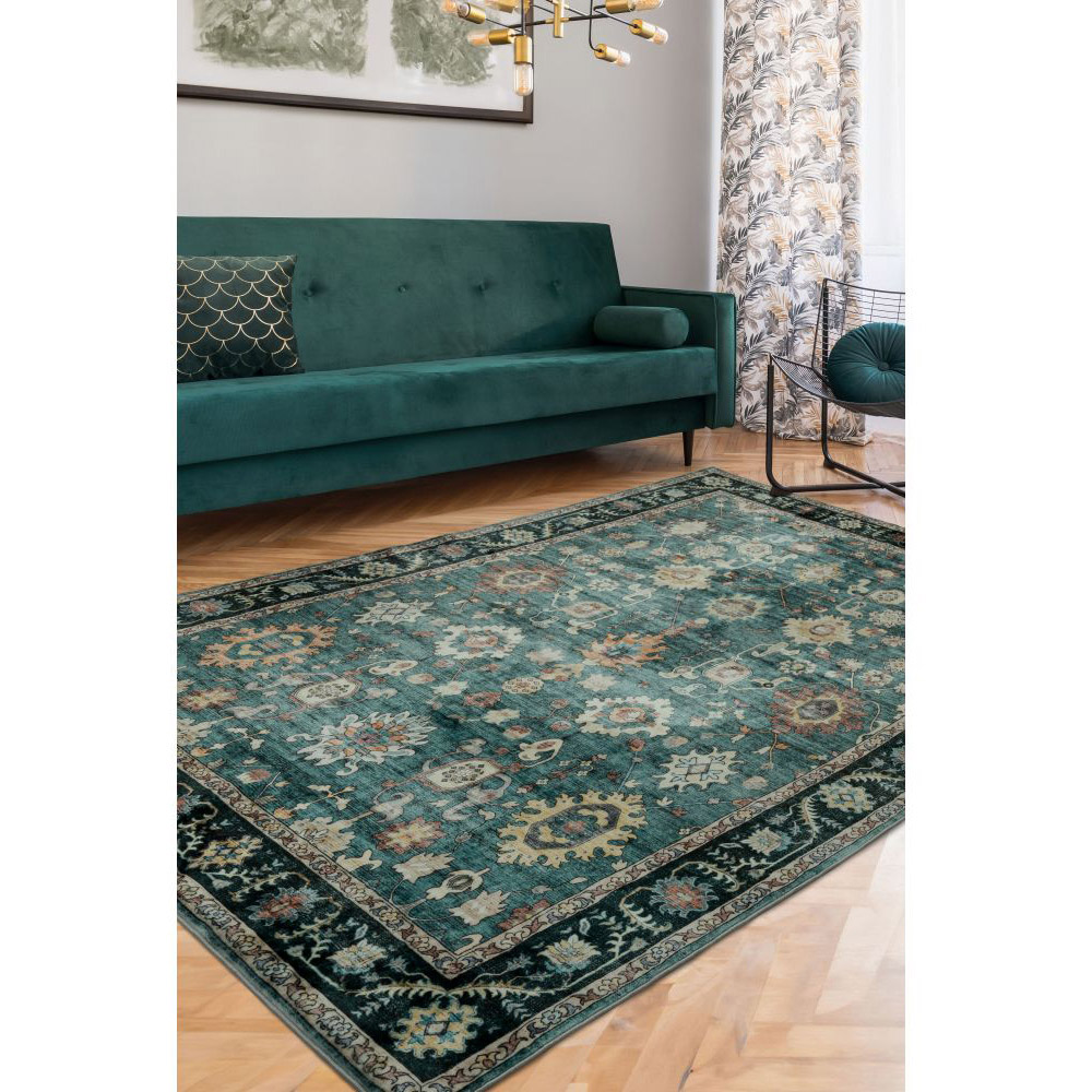Homemaker Roma Green Heritage Inspired Traditional Rug 140 x 200cm Image 4