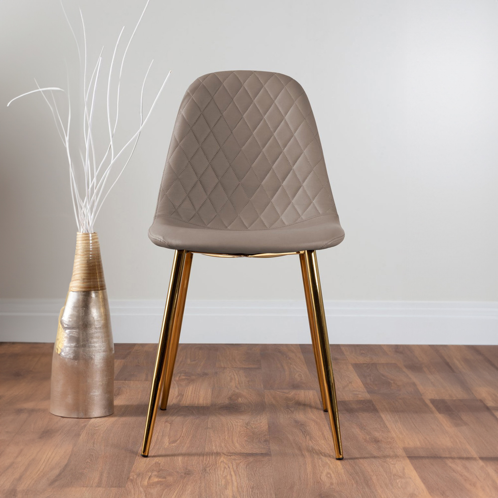 Furniturebox Tavolo Solara 6 Seater Dining Set Cappuccino and Gold Image 3