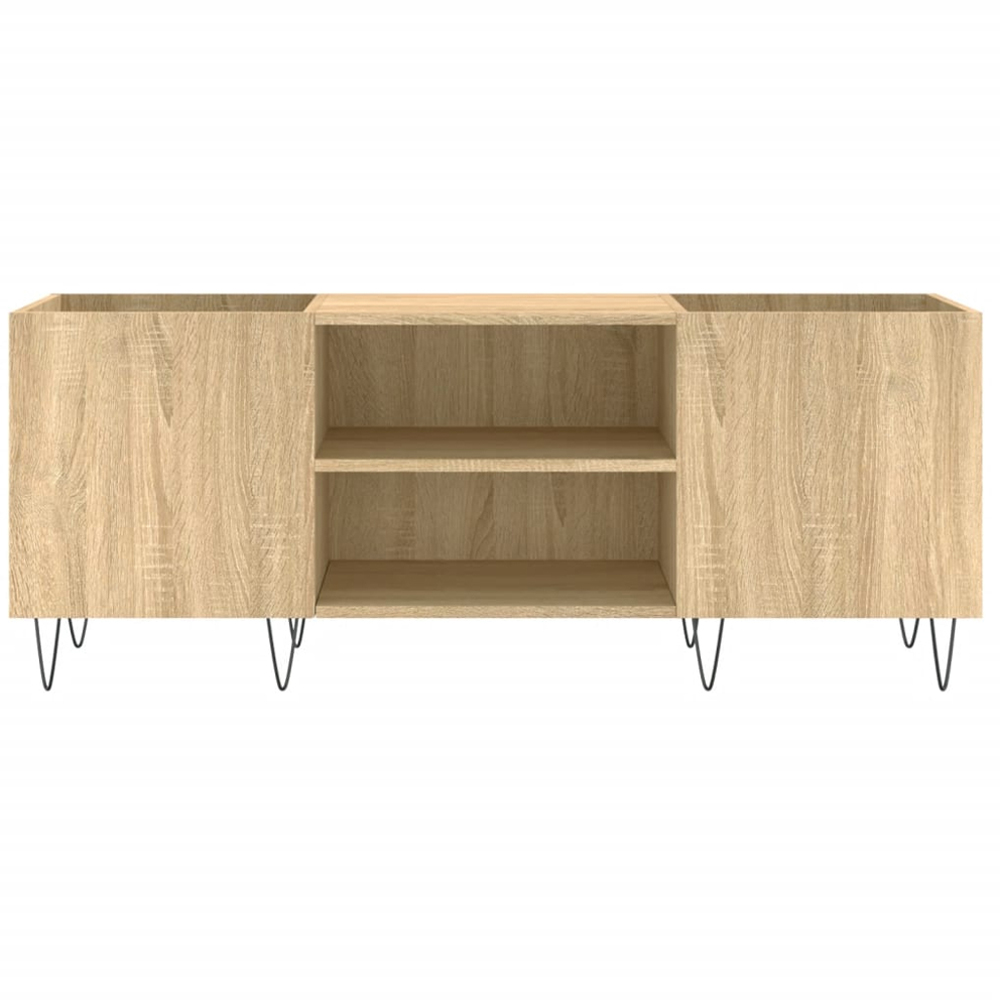 vidaXL 2 Shelf Sonoma Oak Record Cabinet Image 4