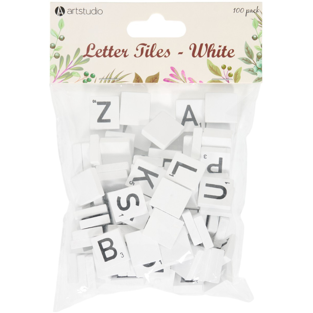 Pack of 100 White Letter Tiles Image 1