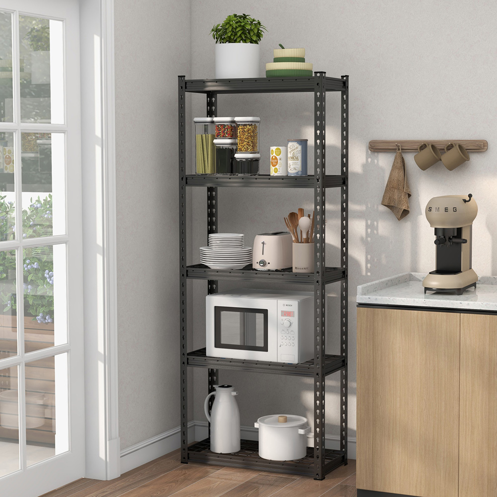 Costway 5 Shelf Black Garage Shelving Unit Image 2
