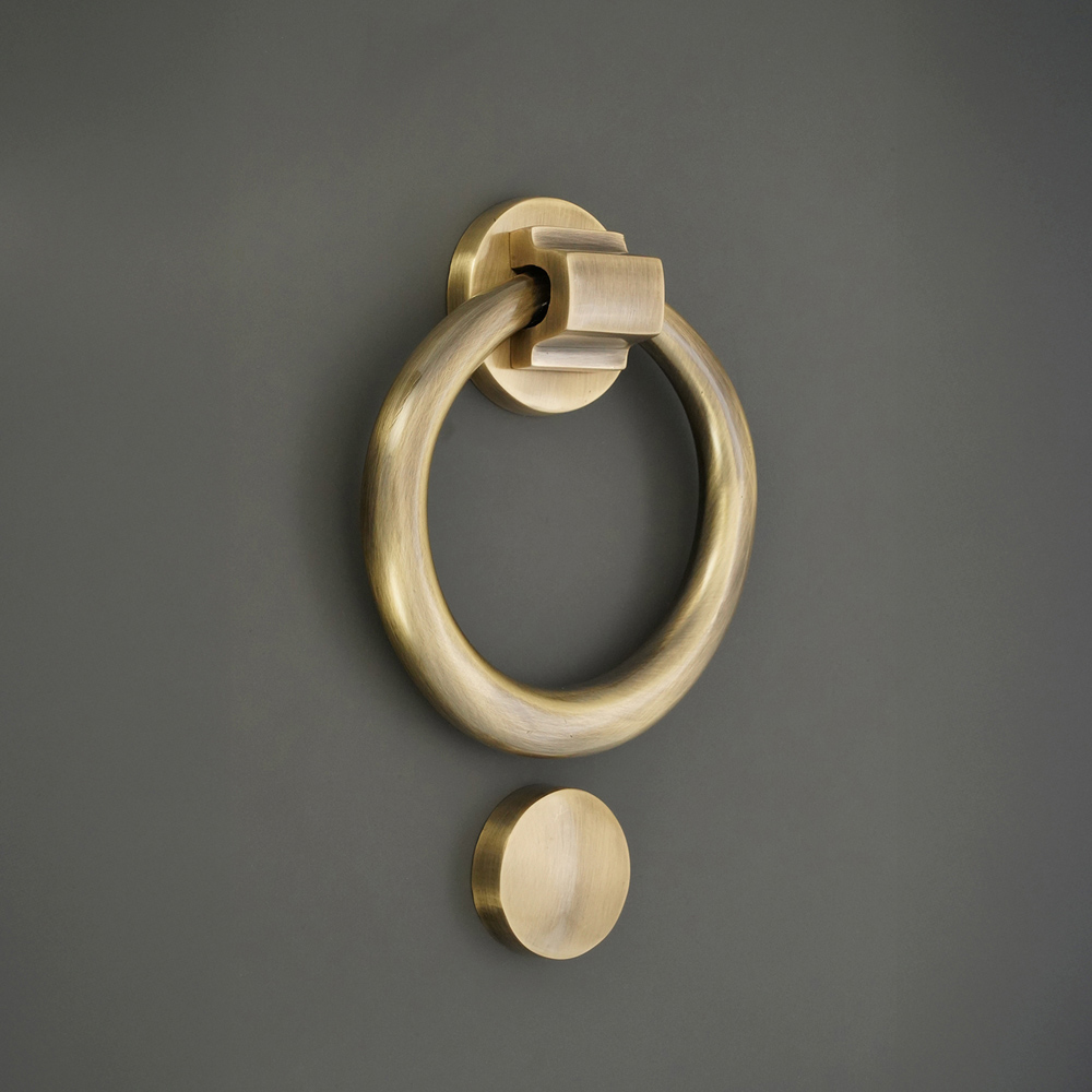Spira Brass Antique Brass Ring Door Knocker Image 4