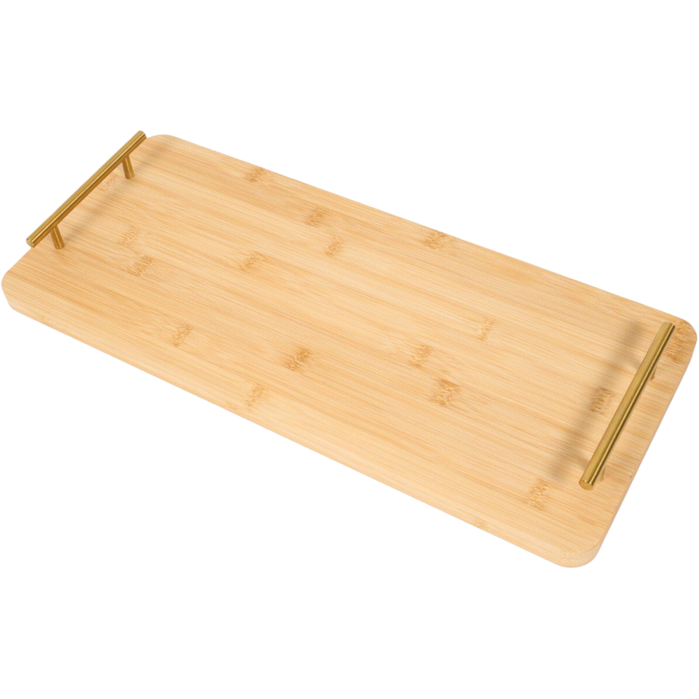 Bamboo Serving Board with Antiqued Handles Natural Image 3