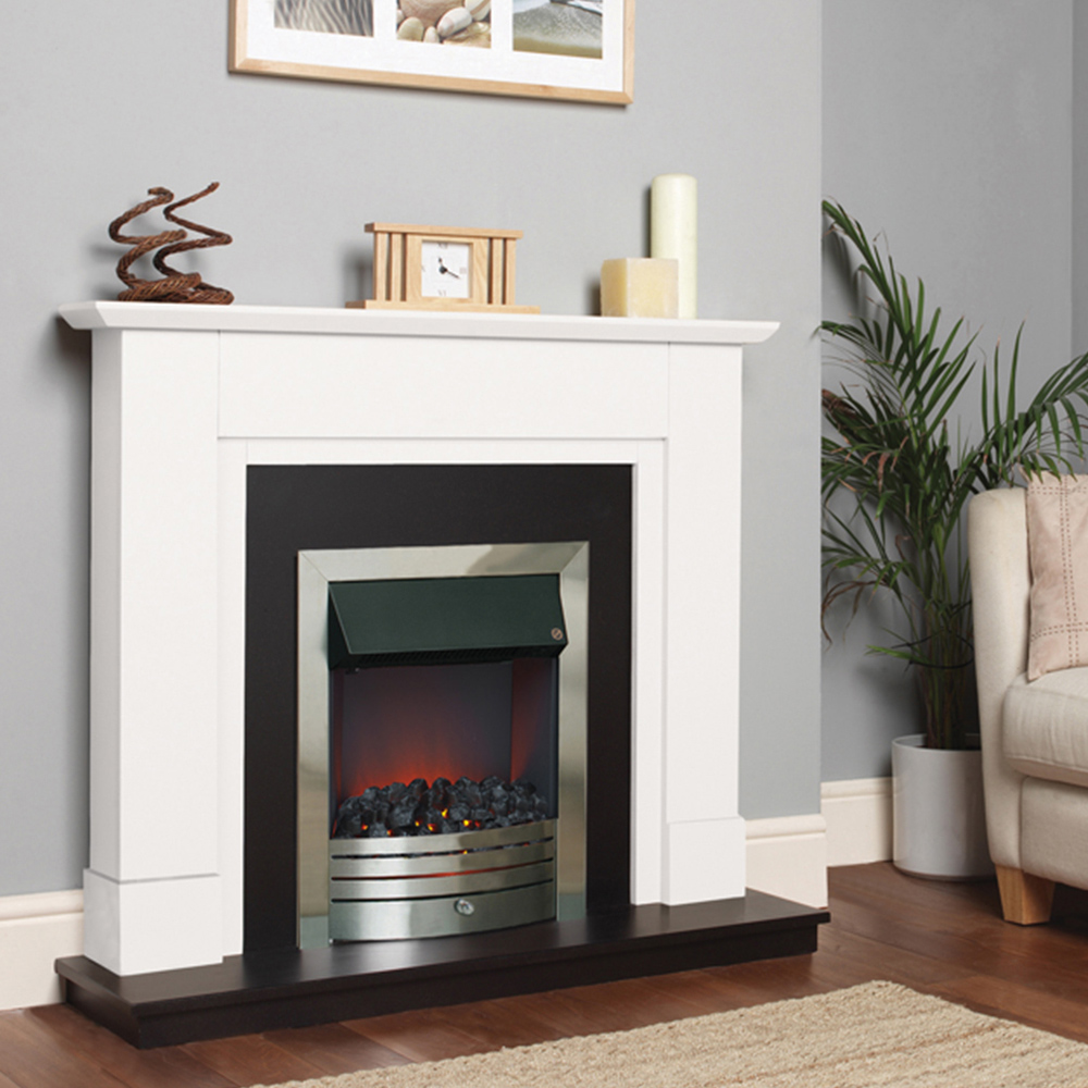 Suncrest Coniston White and Black Textured Electric Suite Image 2