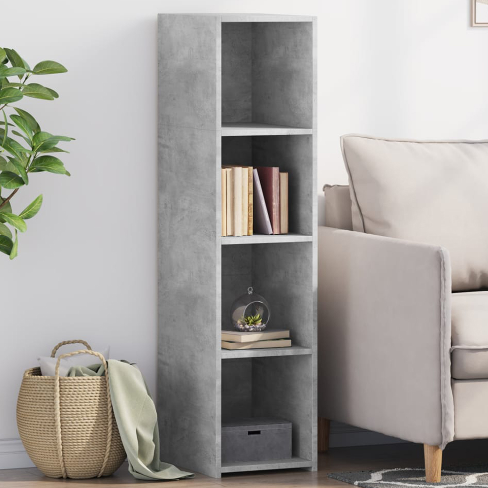 vidaXL 4 Shelf Concrete Grey Highboard Image 1