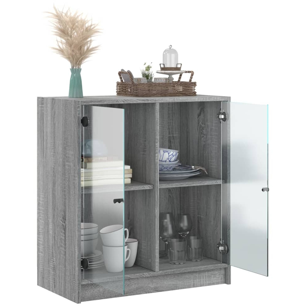 vidaXL 2 Door Grey Side Cabinet Image 5