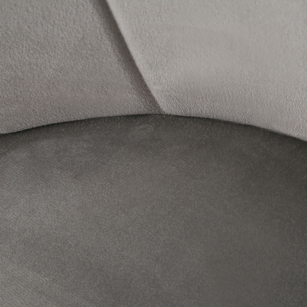 Home Garden Direct Mill Set of 2 Grey Velvet Dining Chairs with Golden Legs Image 6