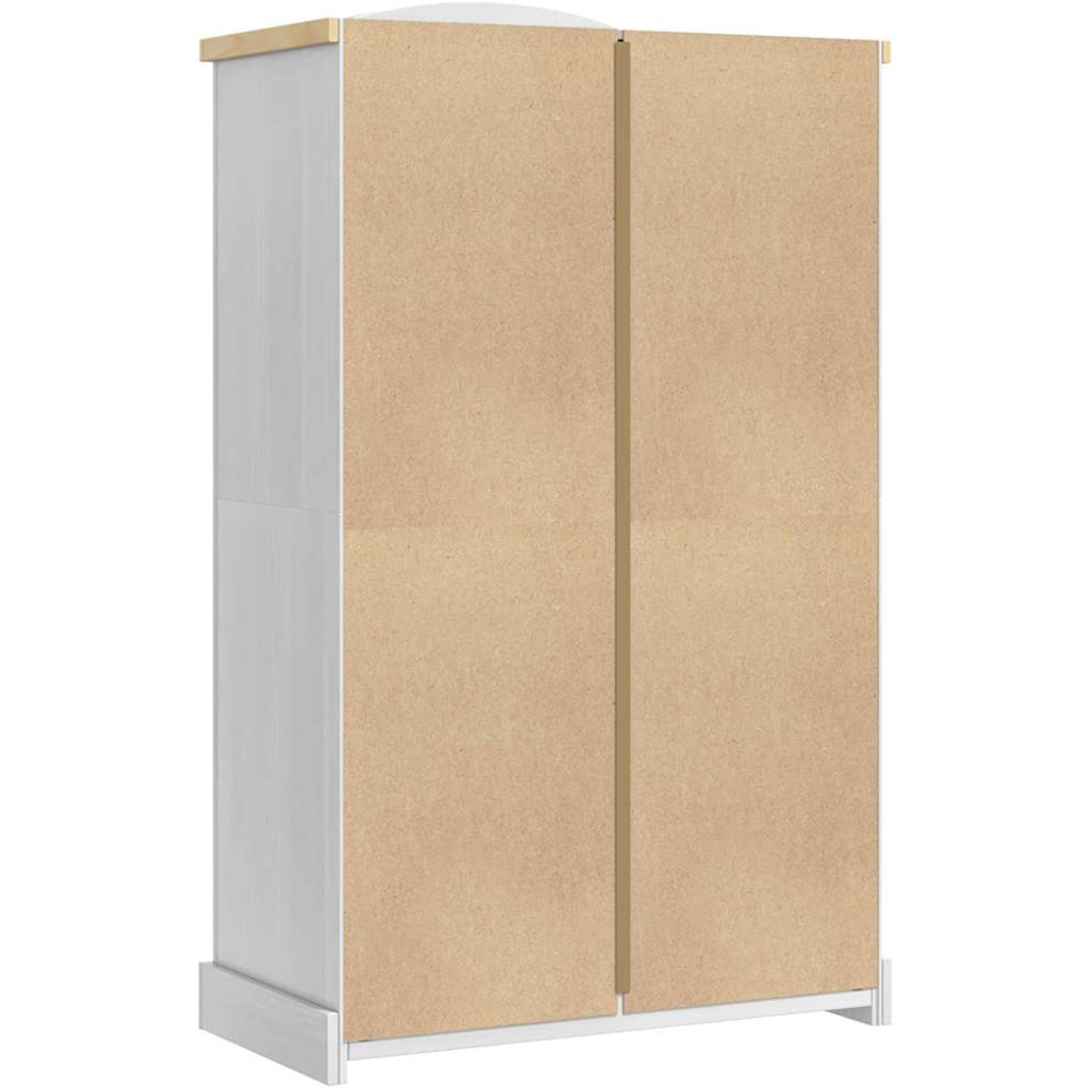 vidaXL Corona 2 Door Single Drawer White Solid Pine Wood Wardrobe Image 7