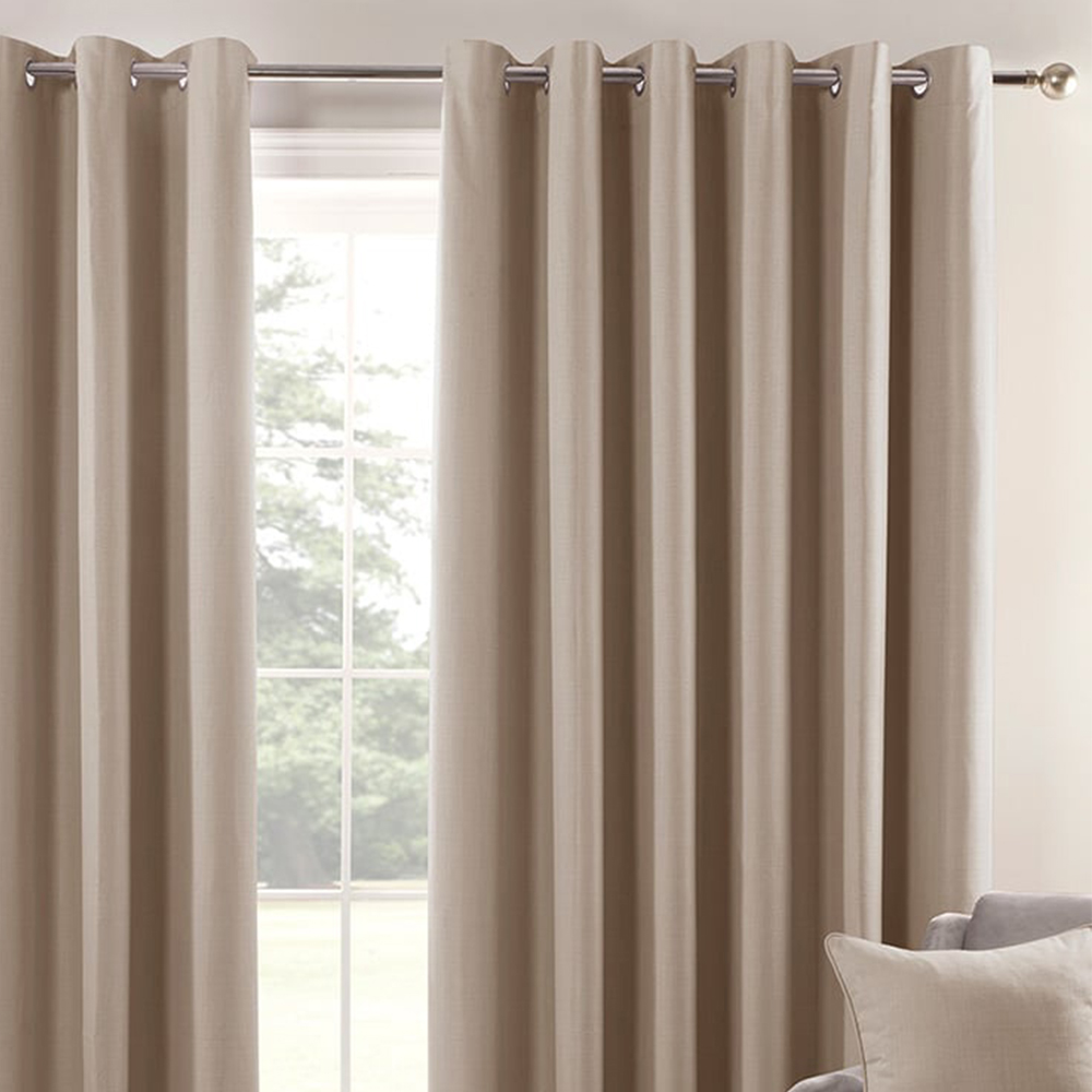 Divante Hoxton Natural Blackout Eyelet Curtains 168 x 137cm Image 5