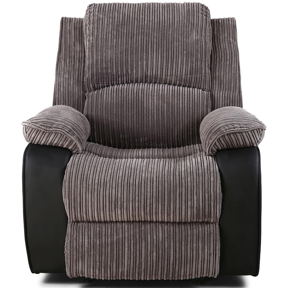 Furniture Online Postana Grey Jumbo Cord Manual Recliner Chair Image 7